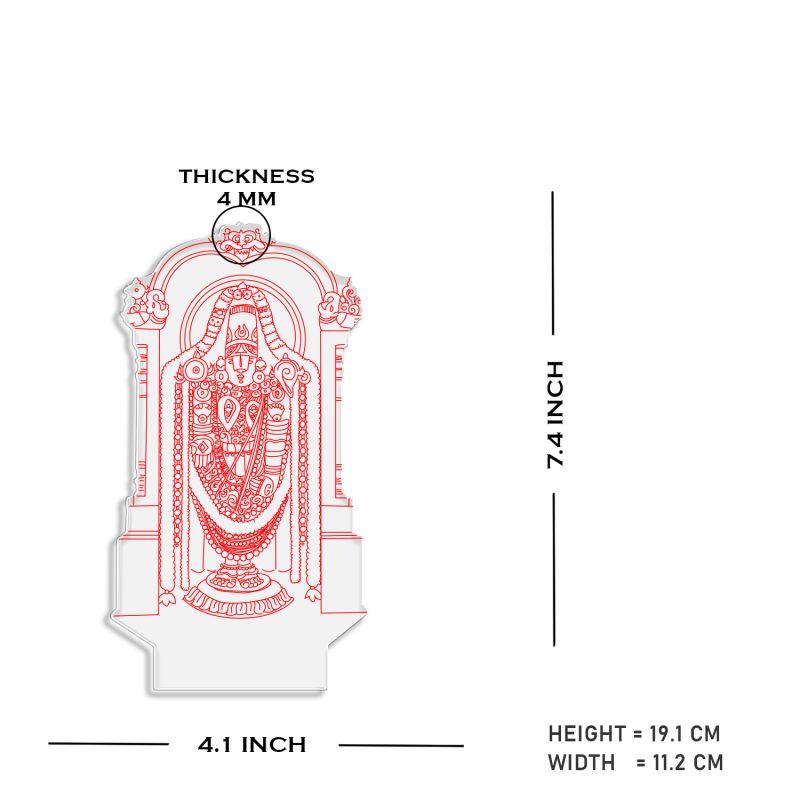 3D Illusion Tirupati Balaji Led Night Lamp with Warm White Color Home Office Pooja Room Decor